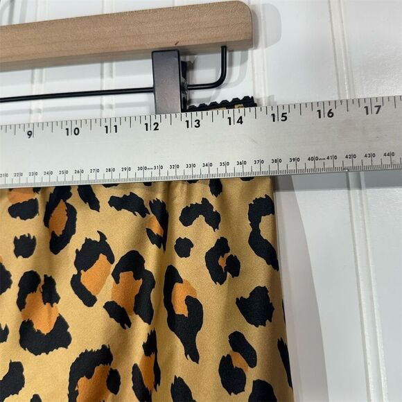 Renee C Leopard Satin Slip Skirt L Y2K Mob Wife Coquette Glam Made in USA - Picture 5 of 7
